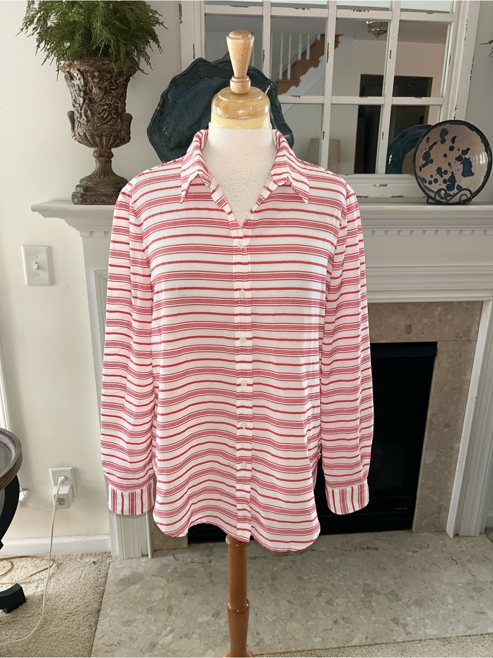 AbbeyGlass Button-Down Stripe Shirt